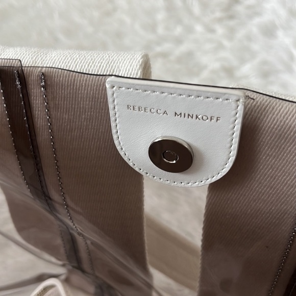 (LSF) Rebecca Minkoff Women’s Clear fan tote bag in Smoke, NWT - Picture 9 of 16